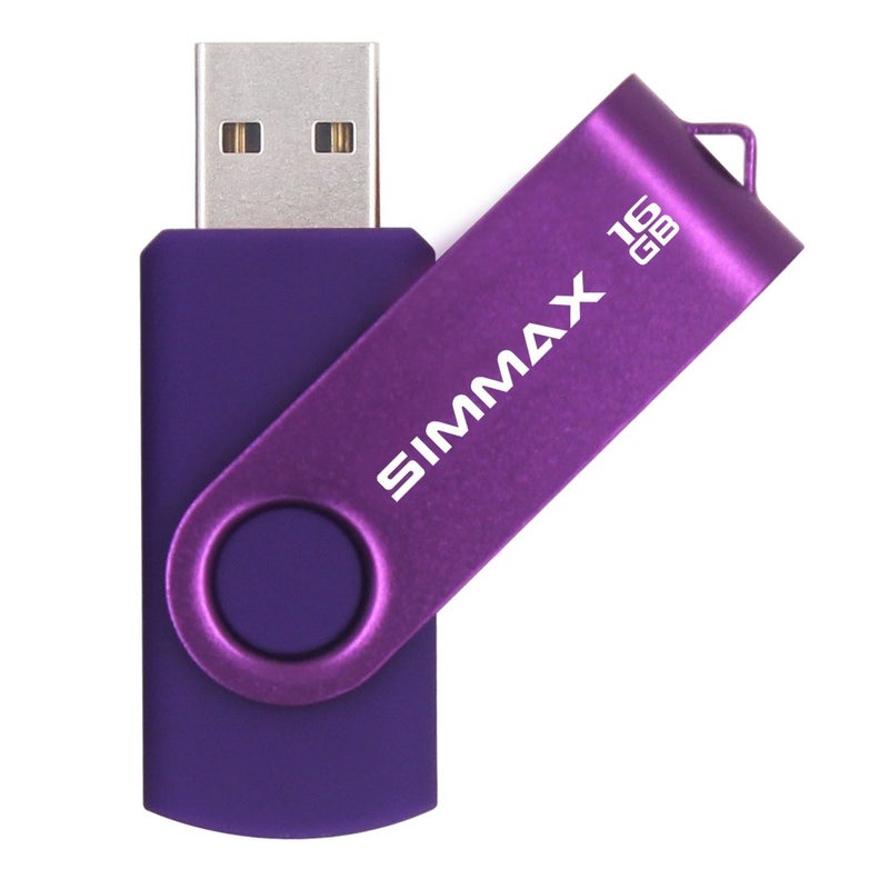 SIMMAX USB Flash Drives 2 Pack 16GB Memory Stick Swivel Design USB 2.0 Flash Drive Thumb Drive Zip Drives (16GB Red Purple) - Image 5
